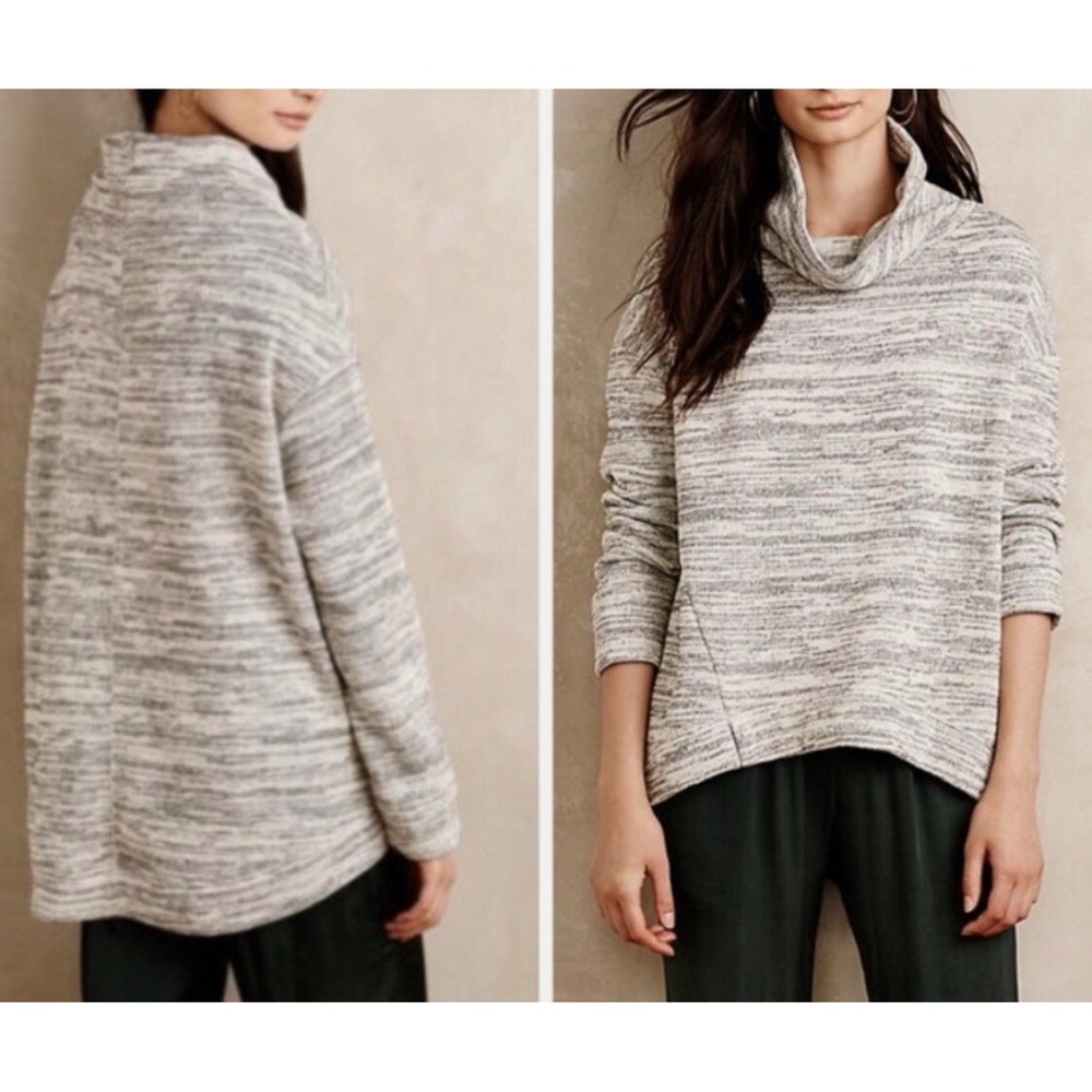 Anthropologie Saturday Sunday Cowl‎ Neck Marled Knit Pullover Sweater Women XS